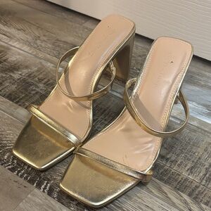 Chic Gold Strappy Heels